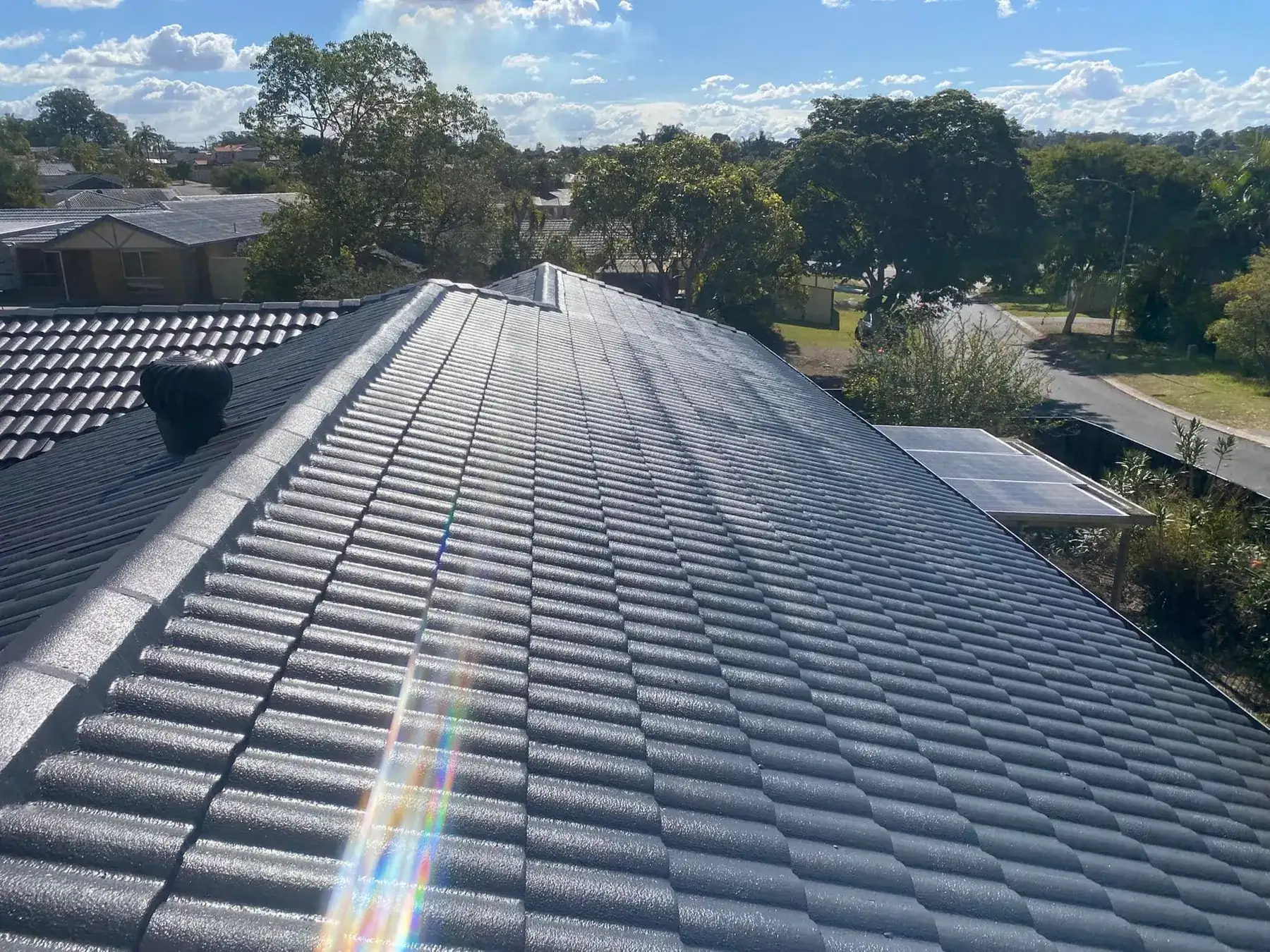Concrete tile roof in Boronia Heights, after restoration