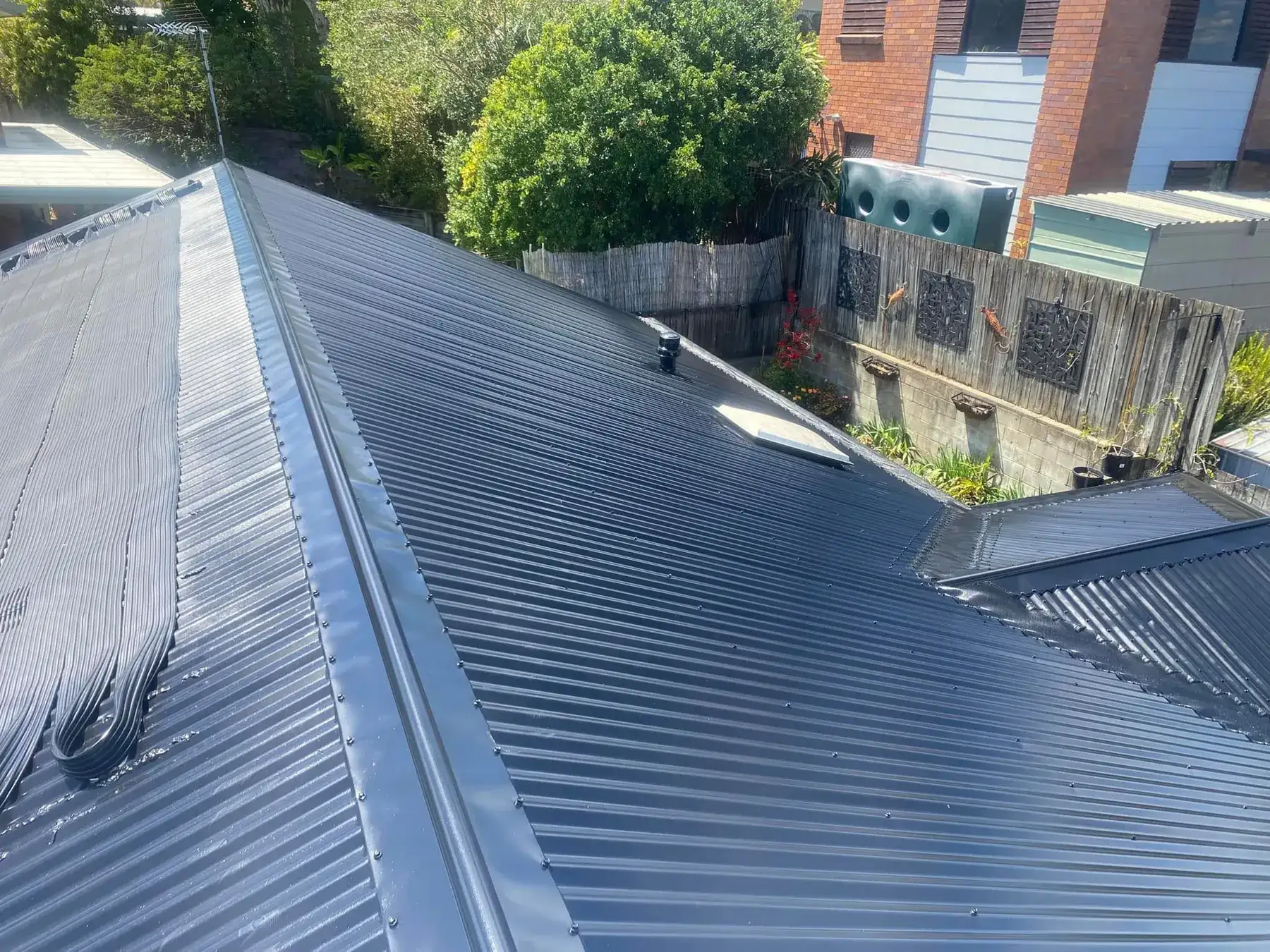 Corrugated metal roof in Springwood, after restoration