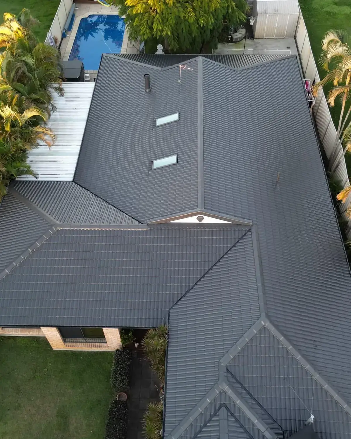 Concrete tile roof, after restoration