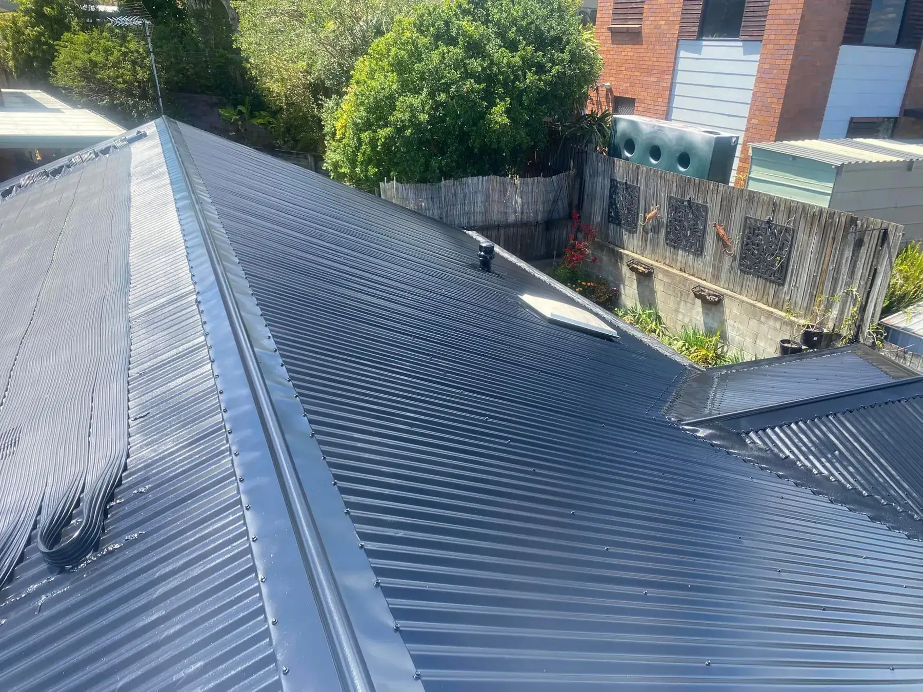 Corrugated metal roof in Springwood, after restoration