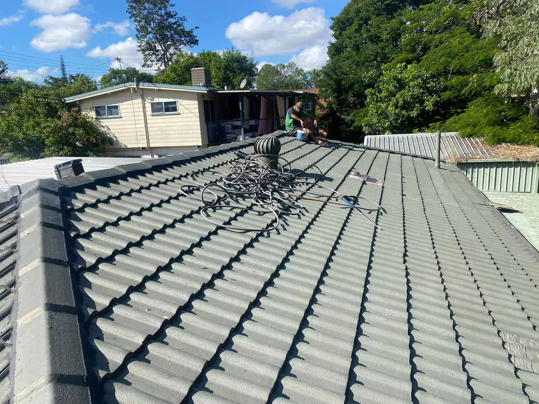 Concrete tile roof in Beenleigh, after restoration