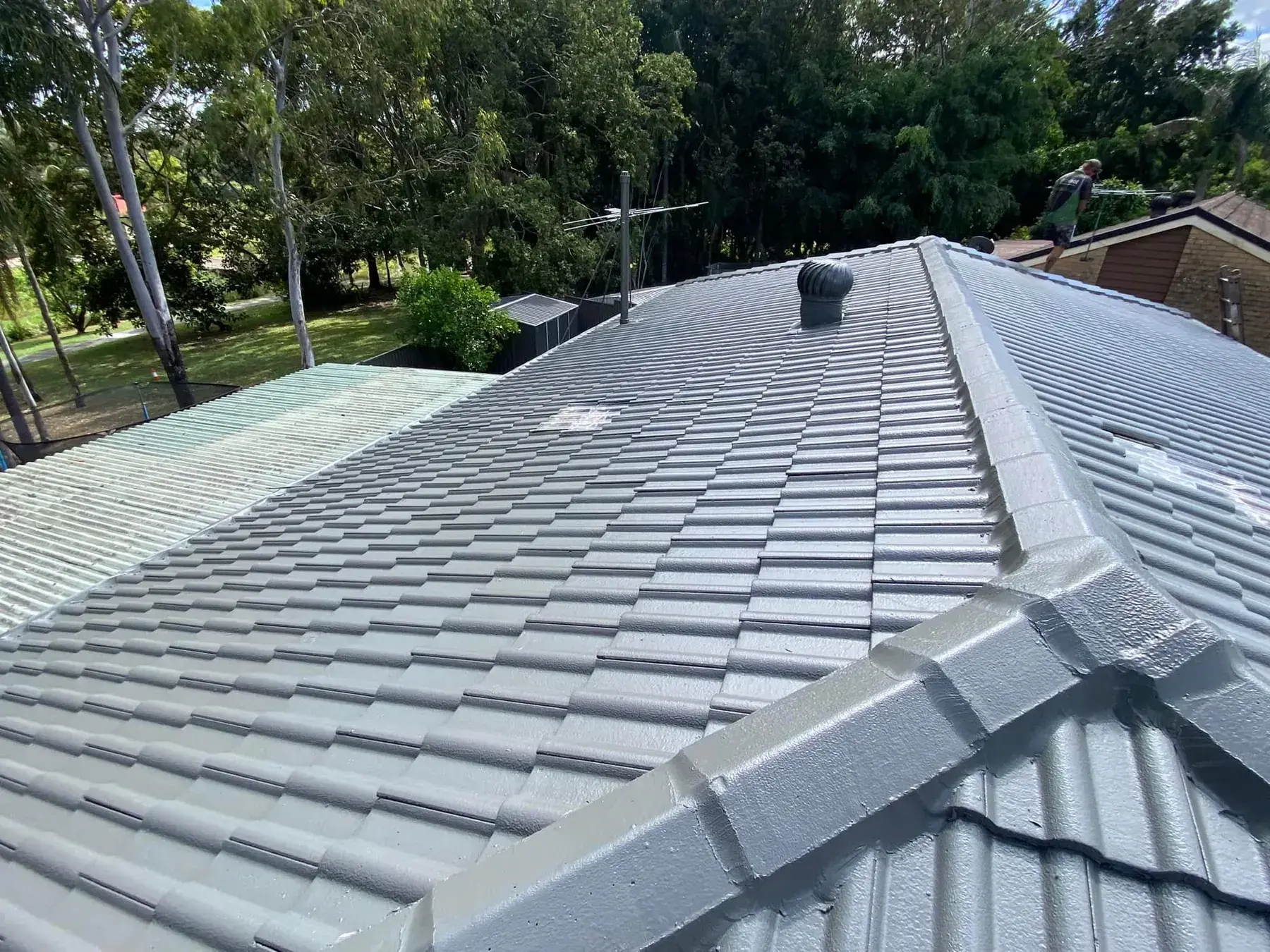 Concrete tile roof in Beenleigh, after restoration