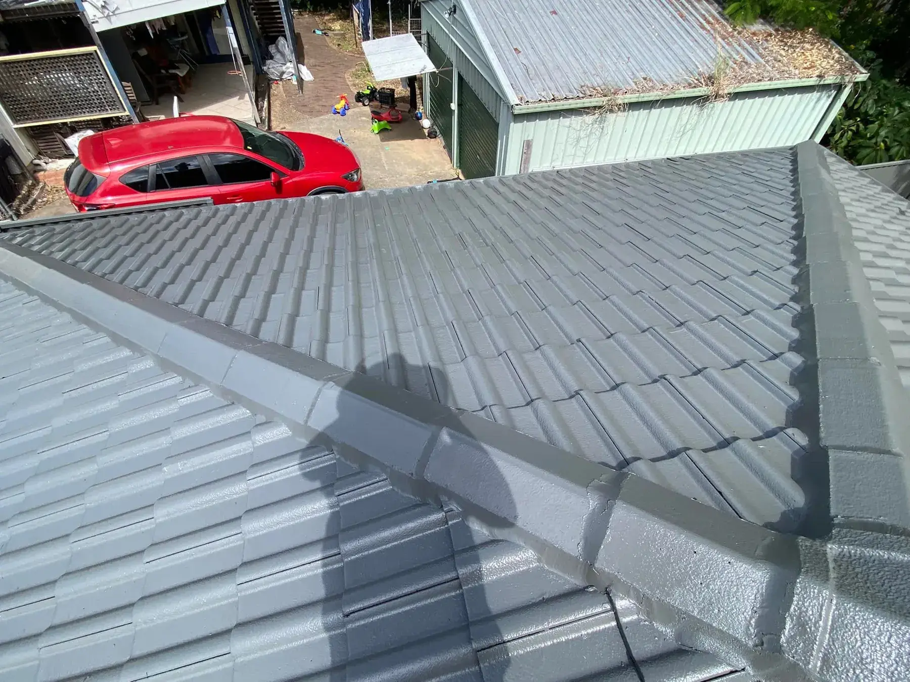 Concrete tile roof in Beenleigh, after restoration