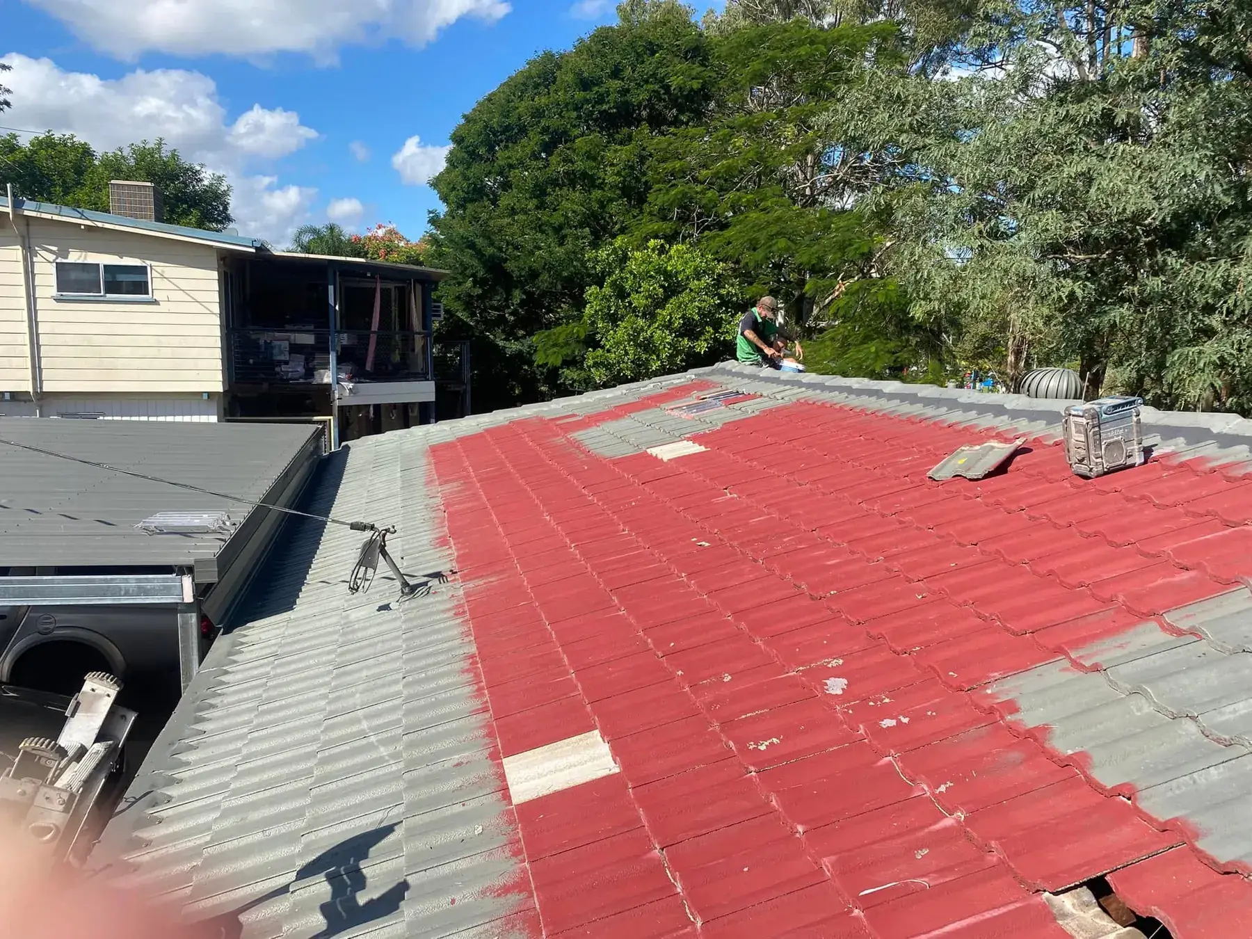 Concrete tile roof in Beenleigh, before restoration