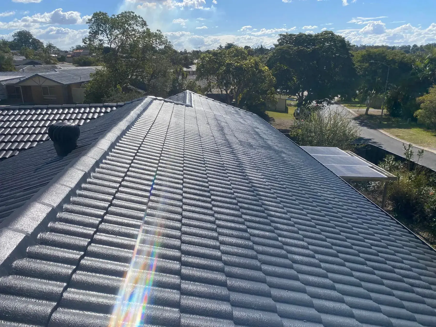 Concrete tile roof in Boronia Heights, after restoration