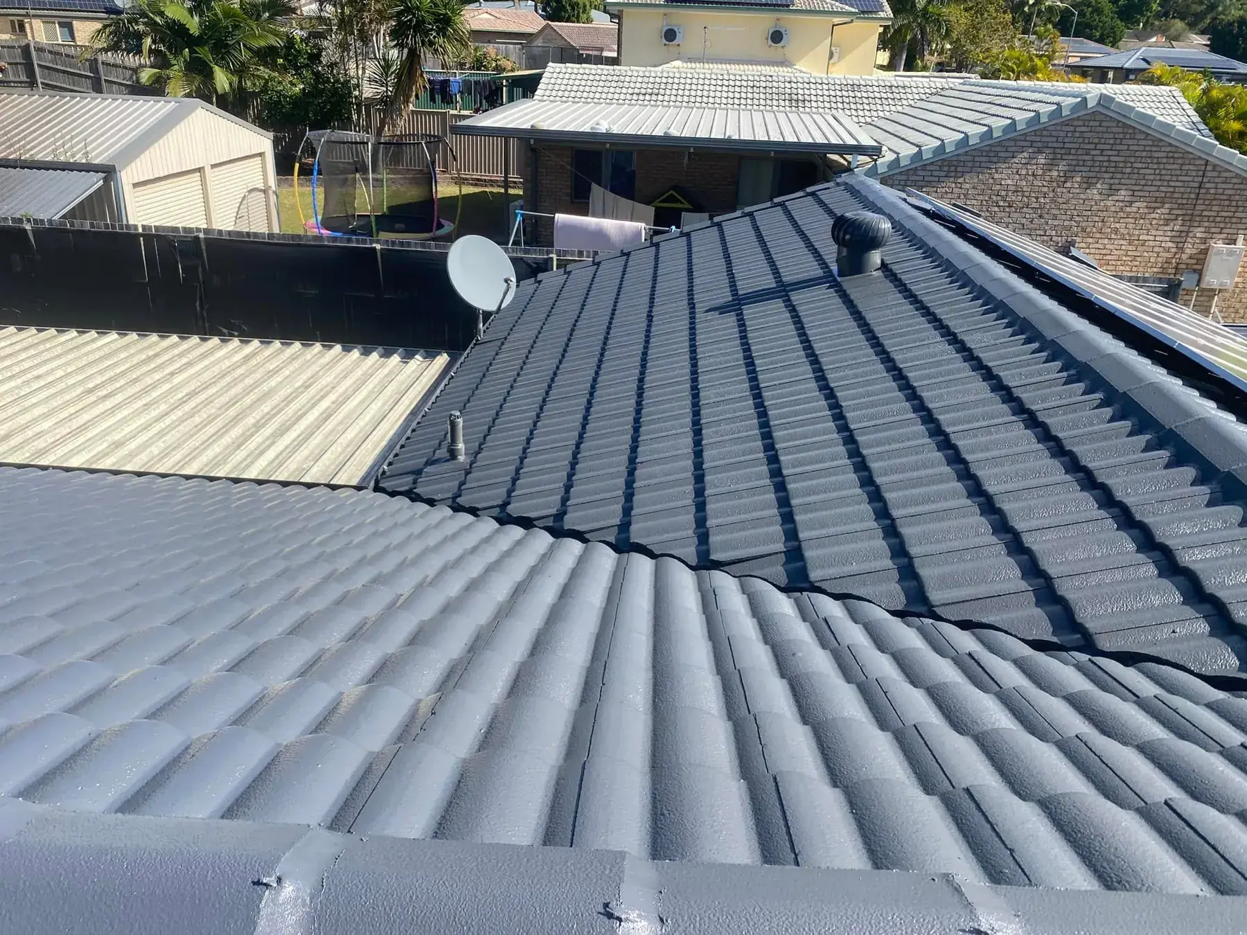 Concrete tile roof in Boronia Heights, after restoration