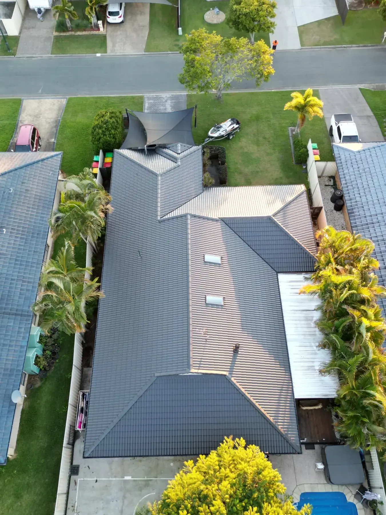 Concrete tile roof, after restoration