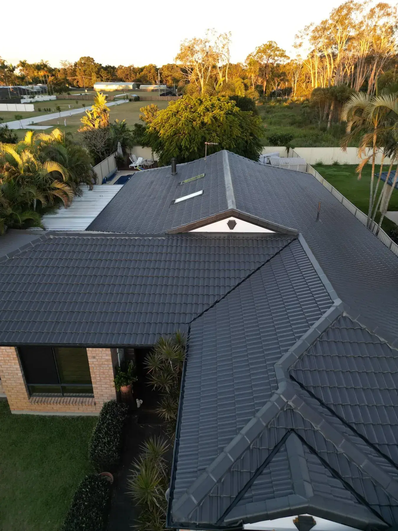 Concrete tile roof, after restoration