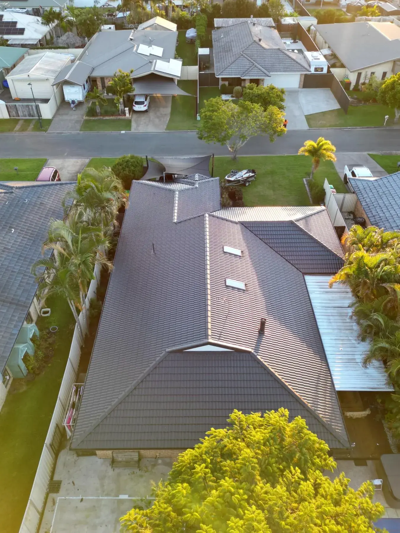 Concrete tile roof, after restoration