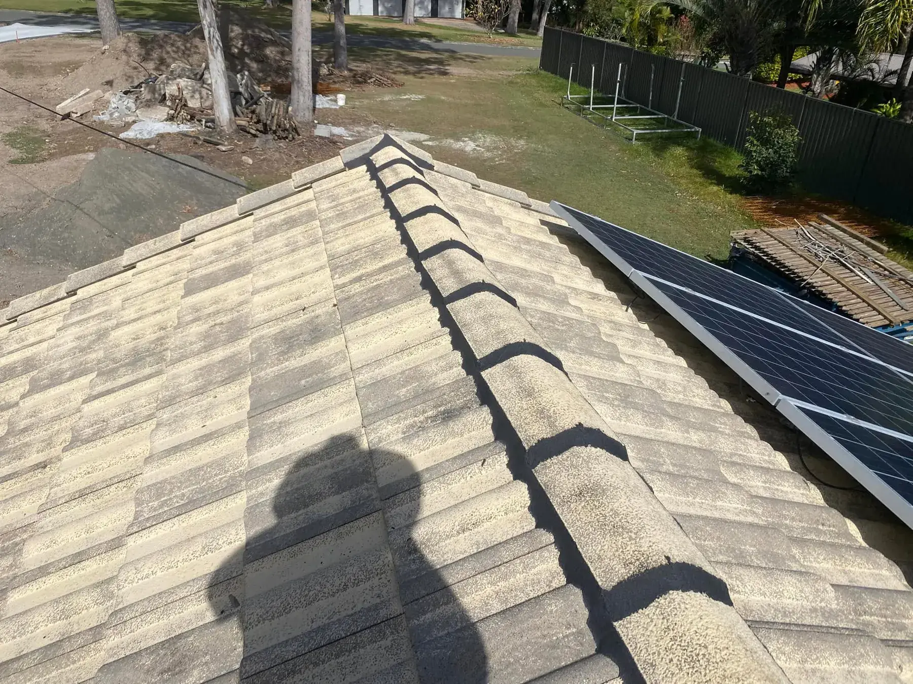 Concrete tile roof in Ormeau, before restoration
