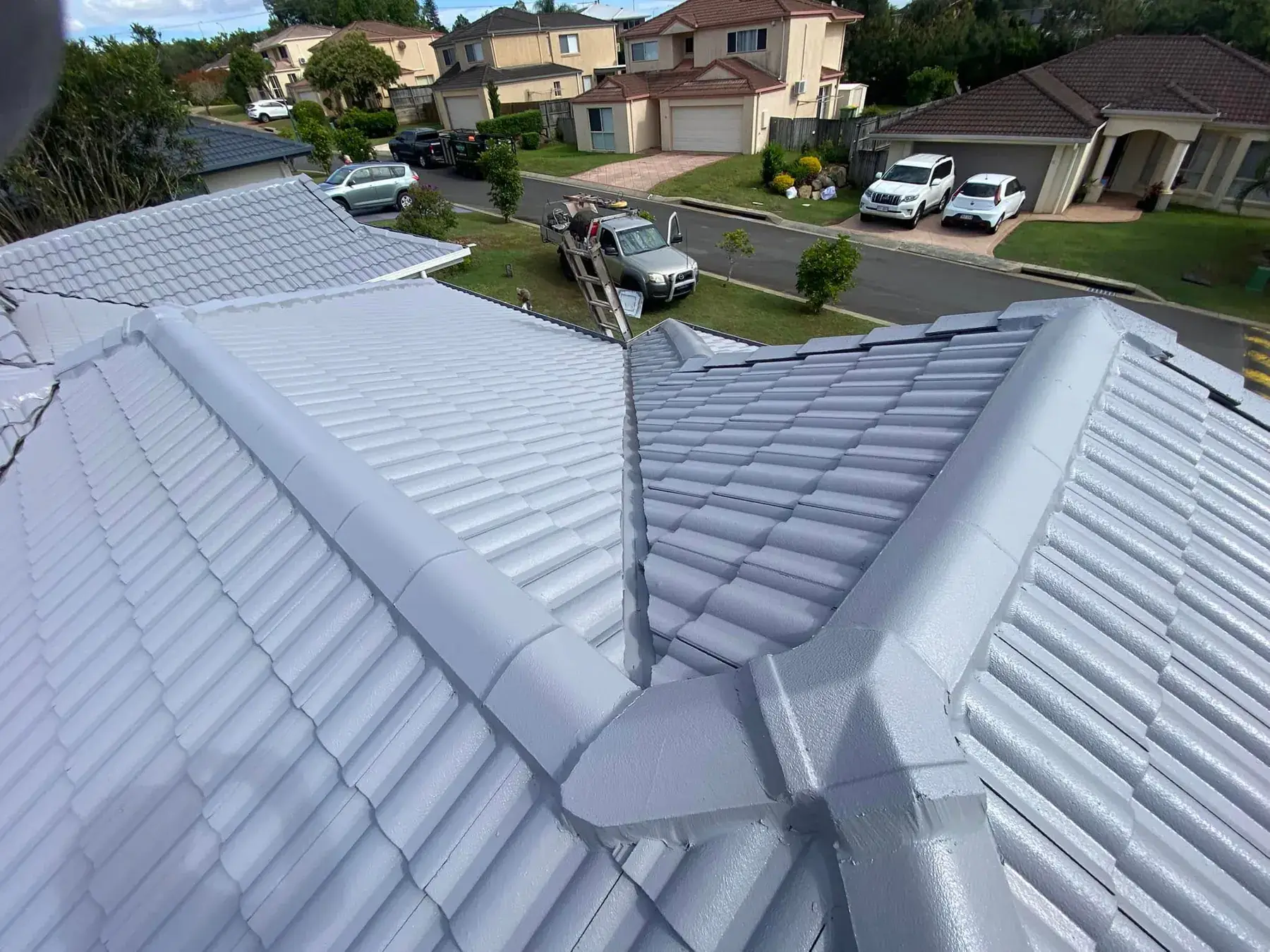 Concrete tile roof in Shailer Park, after restoration