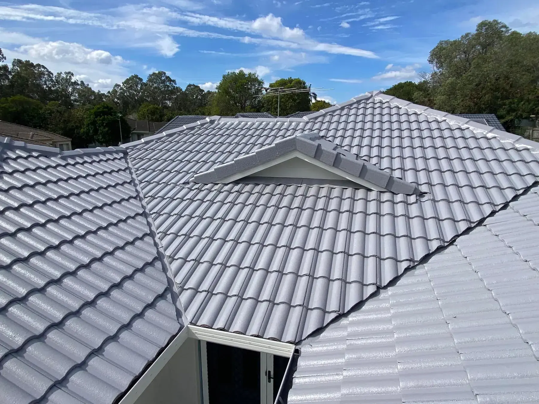 Concrete tile roof in Shailer Park, after restoration