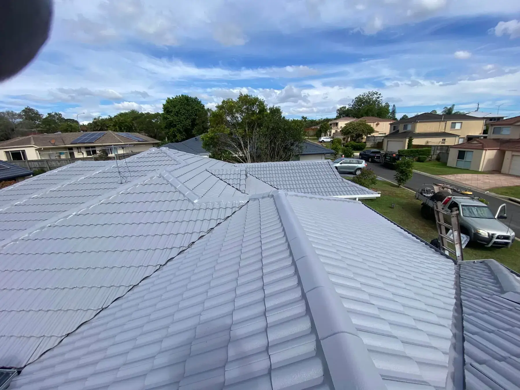 Concrete tile roof in Shailer Park, after restoration
