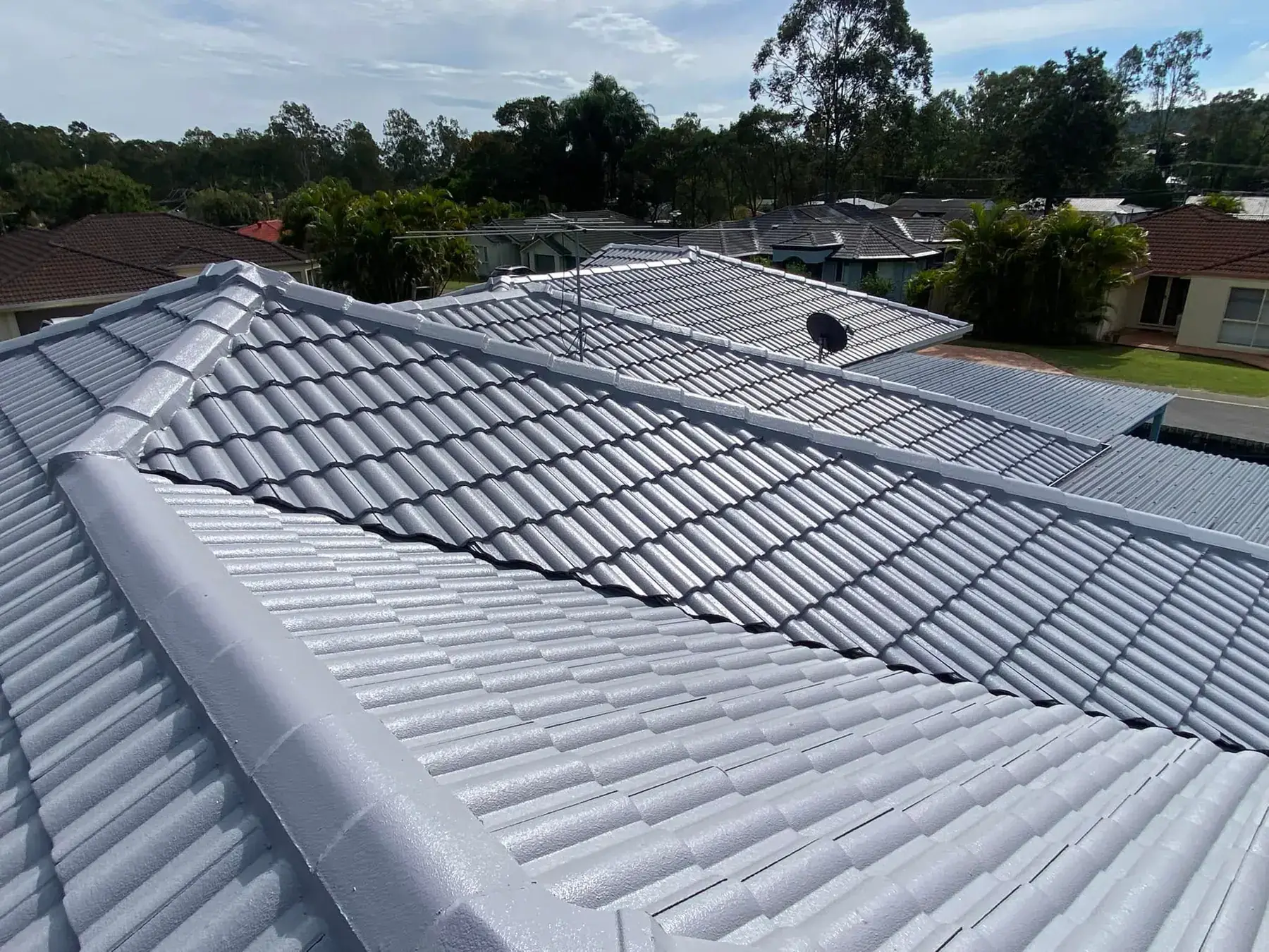 Concrete tile roof in Shailer Park, after restoration