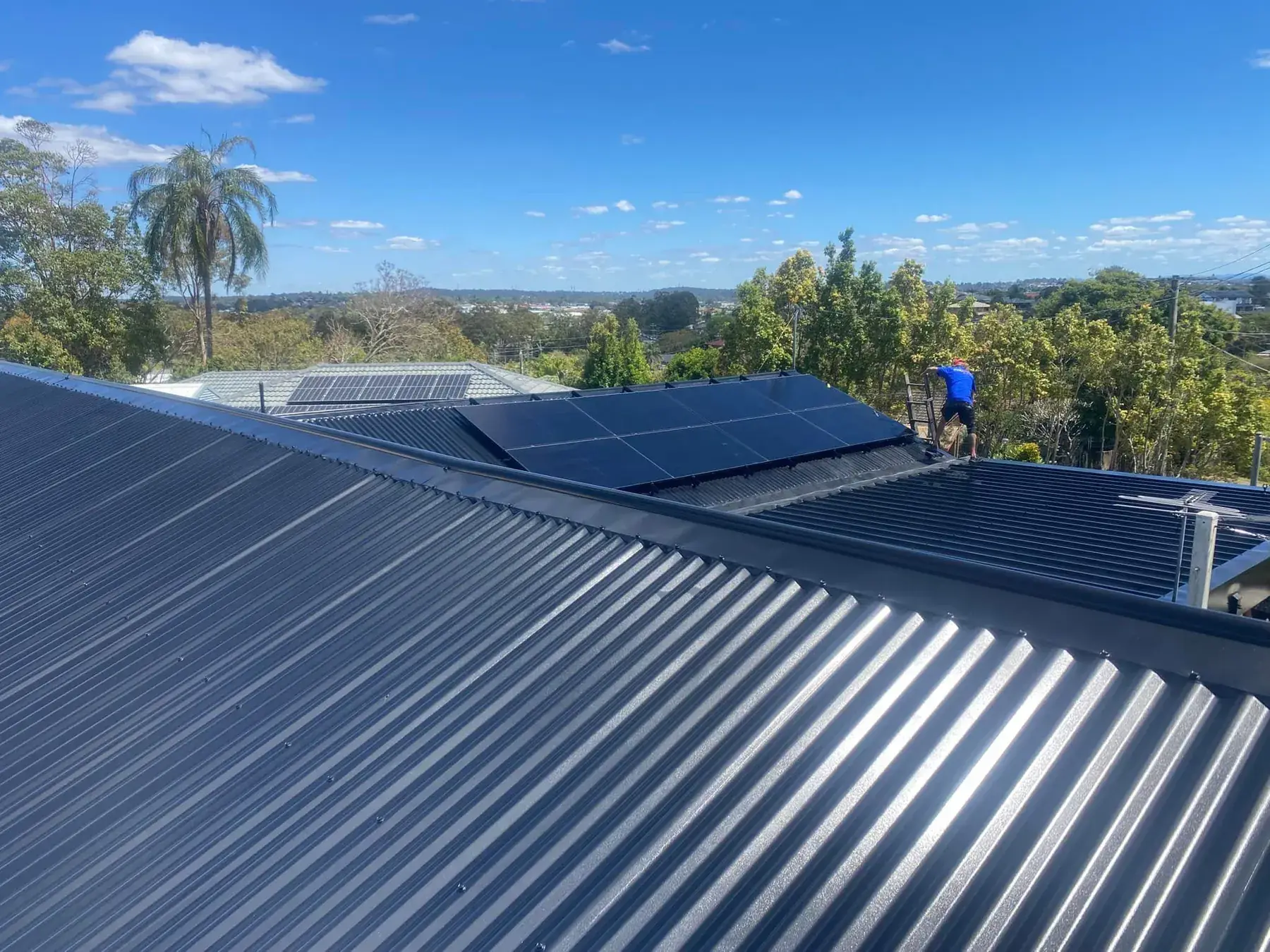 Corrugated metal roof in Springwood, after restoration